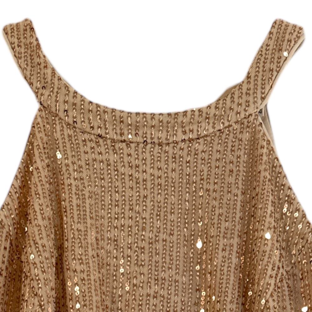 Gold Sequin Halter Dress Women’s 2XL Sleeveless Formal Bbonlinedress - Picture 5 of 10